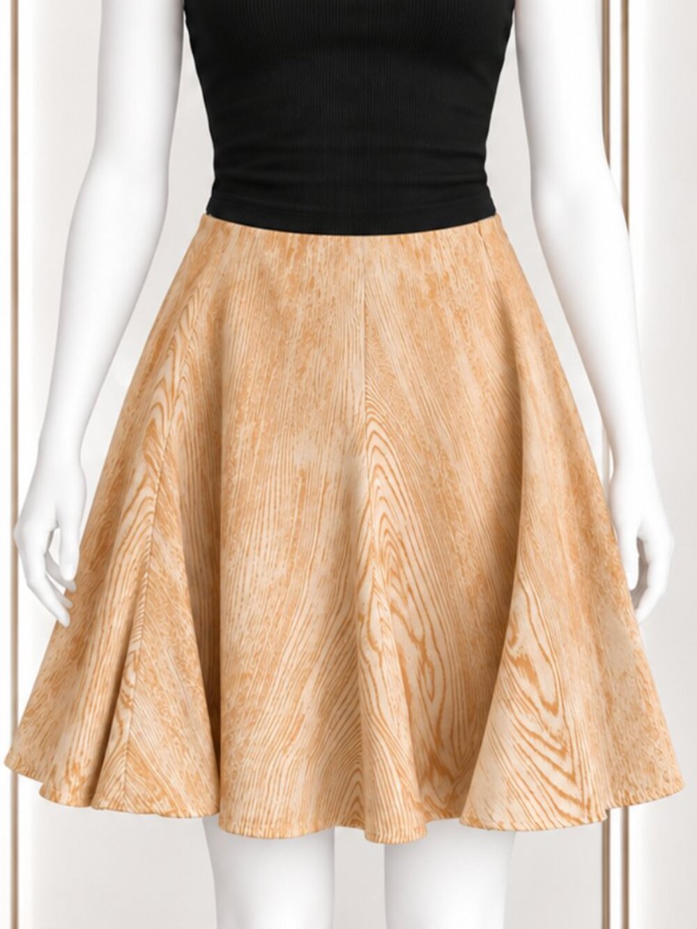 Isaac Mizrahi for Target Woodgrain Print A-Line Skirt Size 10 Cotton 2006